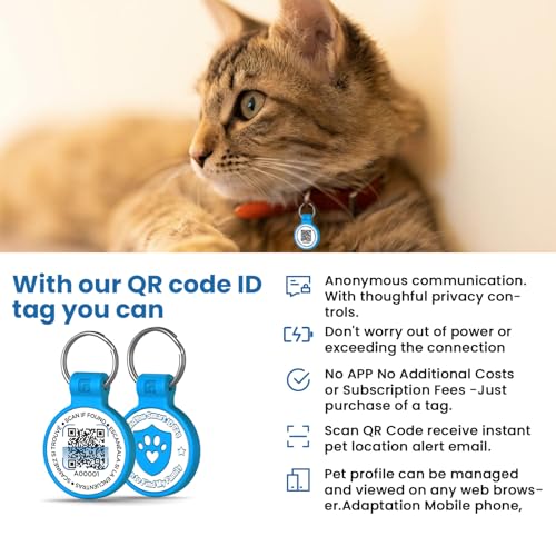 Médaille silicone QR code et alertes de localisation pour petit chien bleu - 6