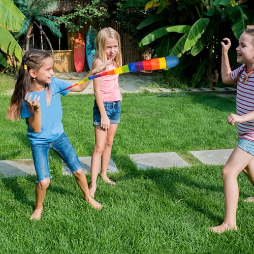 BGNXHYB 4 Stück Rainbow Tail Ball, Kinder Ball Spielzeug, Kometenball Schweif B-All, Regenbogenkometenspielzeug für Kinder, Lernspielzeug Für Sportbälle, Catch Tail Schaumstoffbälle (Farbe Zufällig)