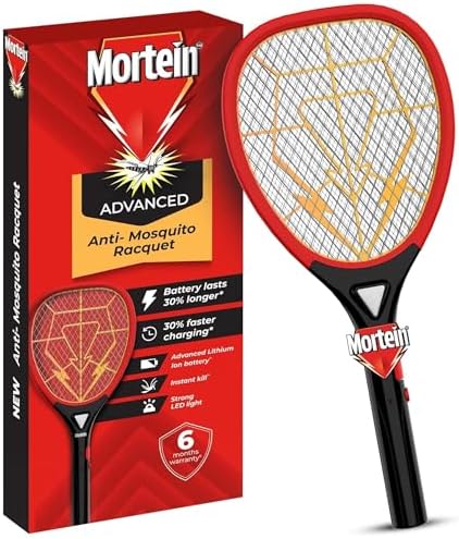 Mortein Advanced Anti-Mosquito Racquet | Mosquito Bat | Electric Fly Swatter | Mosquito Killer Racket | Bat to Hit Mosquito, Multicolor
