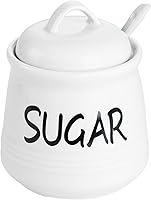 Vista 8 de HAOTOP Azucarero de porcelana con tapa y cuchara 12oz (turquesa)