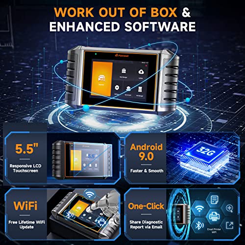 2023 Foxwell Nt726 Obd2 Scanner All System Car Diagnostic Scanner 8 Services Lifetime Free Update Car Scanner Abs Bleeding/Oil/Epb/Sas/D-P-F Regen/Tpms/Throttle Reset Code Reader, Android 9.0 #TOP5