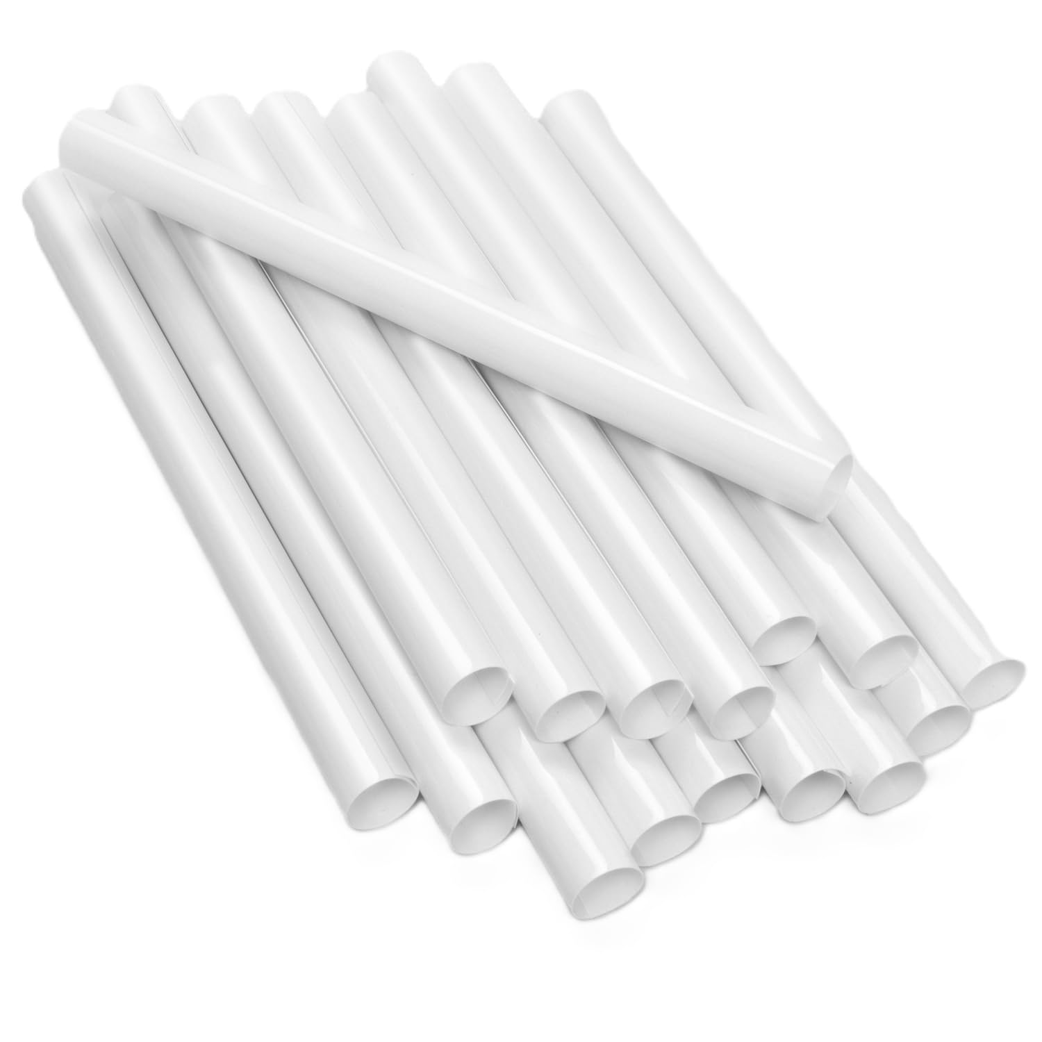 Euromarksglobal White 16 Radiator Pipe Covers, 19.5Cm Long Pvc Snap‑On Pipe Sleeve 15Mm Insulation | Shrouds Snap Around Tube Collar | Easy‑Fit Plastic Cover Sleeves For Heating Pipes (Pack Of 16)