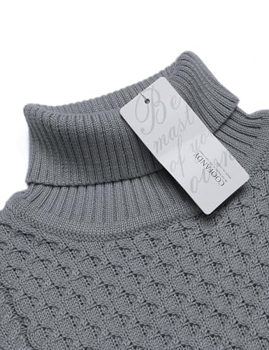 COOFANDY Men's Slim Fit Turtleneck Sweater Casual Knitted Twisted Pullover Solid Sweaters4