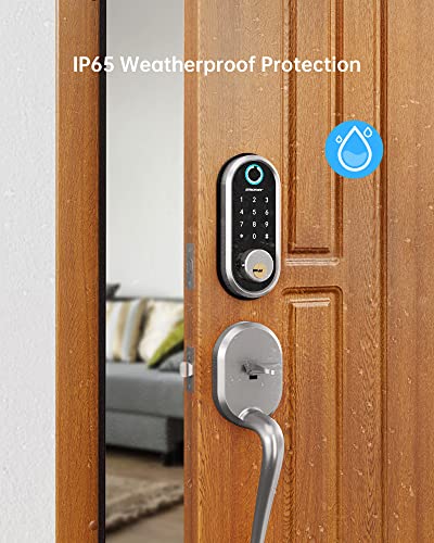 Smart Lock, Smonet Keyless Entry Door Lock Fingerprint Door Lock With Keypads, Smart Lock Deadbolt With Ic Card, Touchscreen Keypad, Auto Lock, Remote Share, App Control For Home, Apartment(2 Keys) #TOP2