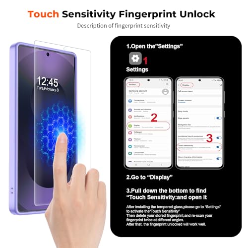 Image of SUPFINE Magnetic for Samsung Galaxy S25 Ultra Case with Screen Protector, (Built-in Magnets) (Military Grade Drop Protection) Slim Translucent Shockproof Phone Case,Purple