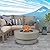 BAIDE HOME 32.5-inch Outdoor Gas Fire Pit Table with Natural Gas Conversion Kit, 50,000BTU Propane Gas Fire Pits for Outside Patio w/Round Burner Lid, Glass Rocks, Cover