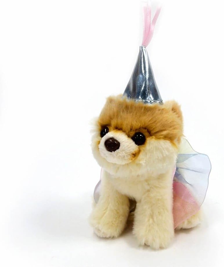 GUND World’s Cutest Dog Boo Itty Bitty Boo #046 Princess Stuffed Animal Plush, 5", Ivory/Silver (4060864)