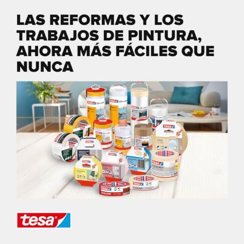 Miniatura 7 de Tesa Cinta De Pintar Standard, Cinta De Pintor, Removible Sin Residuos Hasta 2 Días Después, Sin Disolventes, Ancha, 50 M X 19 Mm