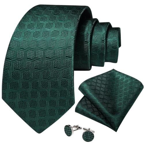 Corbata de hombre 8cm con pañuelo y gemelos de seda miniatura 1