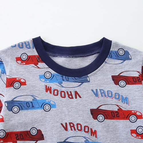 Image of Toddler Boy Clothes Cartoon Cotton Summer Short Sleeve T-Shirt and Shorts Kids Outfit Set 2-7 Year