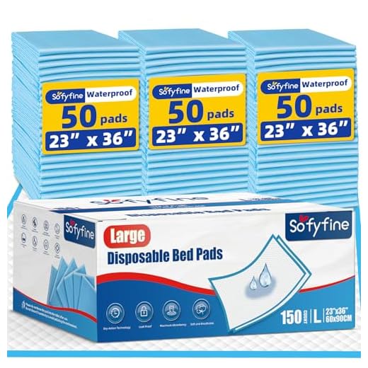 SOFYFINE 150 Count Chucks Pads Disposable 23"x36", Leakproof Adults Incontinence Bed Pads, Waterproof Underpads for Elderly, Extra Large Puppy Pee Pad, Baby Changing Liner