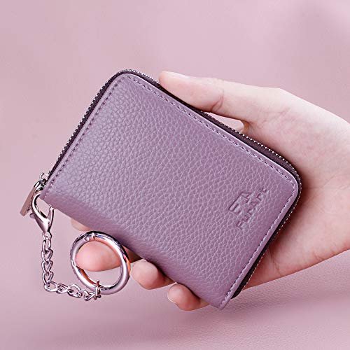 Image of FurArt Credit Card Wallet, Zipper Card Cases Holder for Men Women, RFID Blocking, Key Chain, 15 /16 Slots, Compact Size