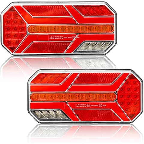 HawkEye 2*LED Anhänger Rückleuchten,12/24v LED Rückleuchten Set für Anhänger Rücklicht Anhängerbeleuchtung Heckleuchten Halo mit Reflektor für LKW Cover
