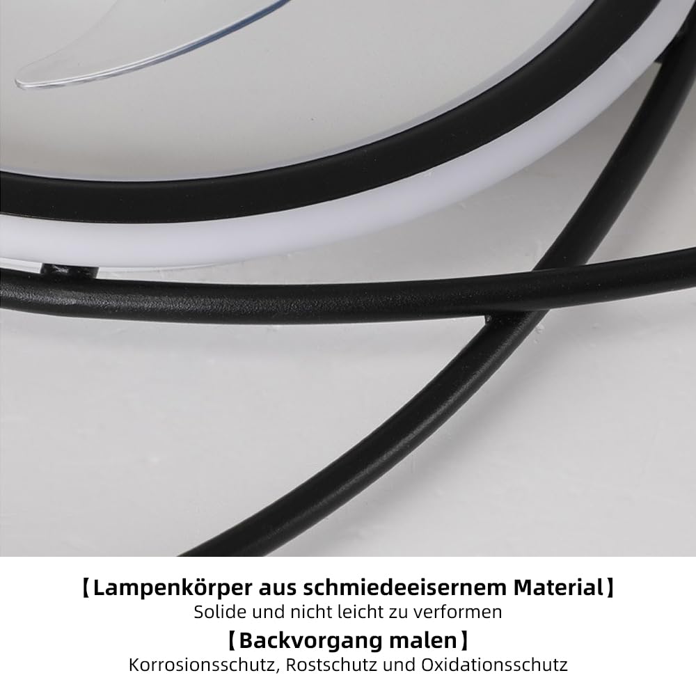 Nowoczesny wentylator sufitowy z oświetleniem, 58 cm ściemnialne światło sufitowe LED z wentylatorem, 42W Timer Wentylator sufitowy z lampą do salonu Sypialnia jadalnia(Czarny)