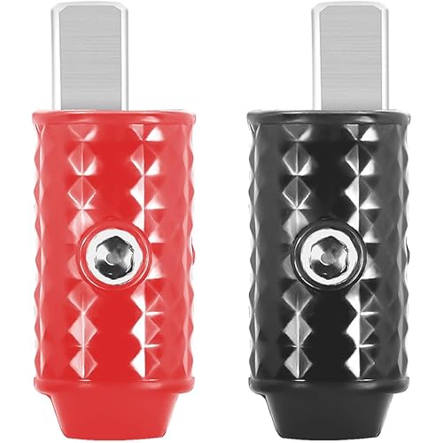 Recoil WI4P Amplifier Power Ground Wire Input Brass 4 Gauge to 4 Gauge with Red Black Silicon Covers, Marine-Grade Satin Chrome Finish, Pair