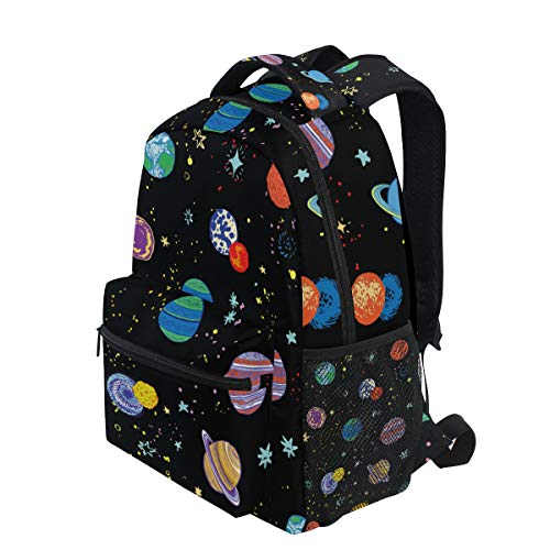 My Daily School Mochilas Planet Doodle Universe Bolsa para laptop feminina casual para meninos e men