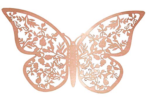 JUN-H 36 Stücke 3D Schmetterling Dekorationen Schmetterling Aufkleber DIY Wandkunst Aufkleber Schlafzimmer Baby Dekor Abziehbilder Abnehmbare Dekorative Papier Wandbilder (Rose Rot)
