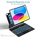Jibrealg Keyboard Case for iPad 11th (A16, 2025) & iPad 10th Generation, Ultra-Slim Magic Keyboard with Multi-Touch Trackpad, 7 Colors Backlight, Smart Keyboard for iPadA16, Black