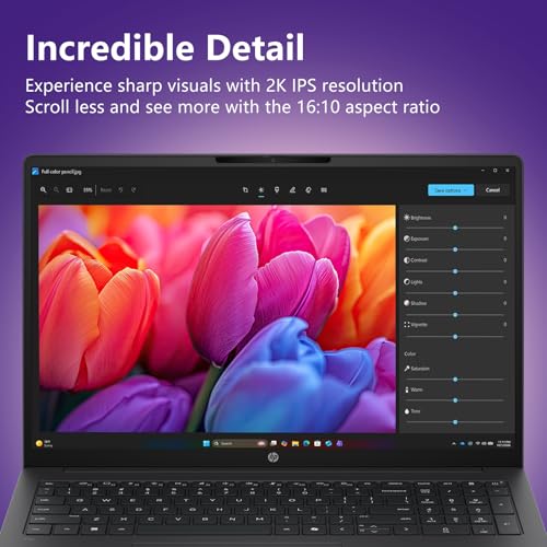 Image of HP OmniBook 3 16 inch 2K New Model Laptop w /Microsoft 365, Qualcomm 8-Core CPU for Copilot+, 16GB RAM, 512GB SSD, Backlit & Numeric Keyboard, Windows 11 Home, w /Laptop Cooler, Mica Black (16-bz0010wm)