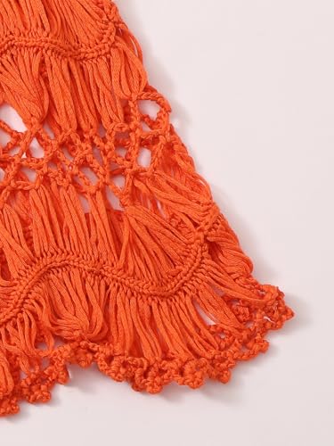 Image of Floerns Women's Bathing Suit Tie Waist Crochet Beach Cover Up Skirt