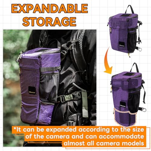 Bolso para cámara HIKEMAN impermeable y expandible gris miniatura 2