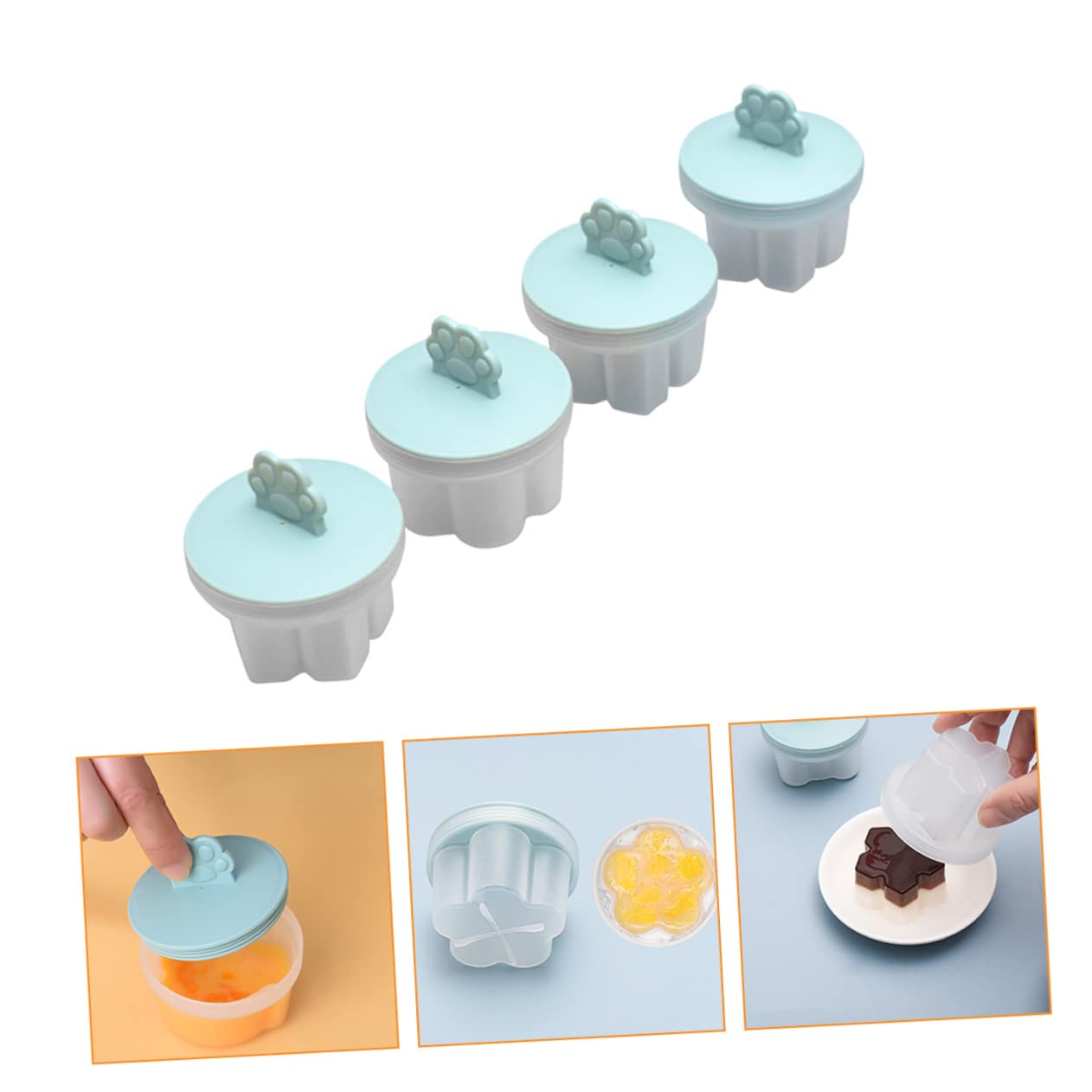 OFFSCH 4Pcs Portable Cartoon Egg Steamed Cups Microwave Egg Egg Boiler Tool for Non Stick Cooking Aid for Breakfast Easy to Clean Kitchen Accessory