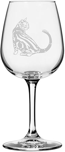 Miniatura 3 de Persa (vista lateral) - Vaso de vino grabado para gatos de 12.75 onzas