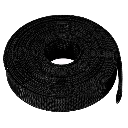 uxcell Expandable Sleeving, 1-inch 25ft Cable Sleeve, Black