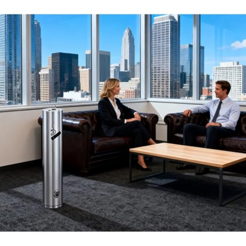 Columna ceniza exterior de pared con sistema antiolor cilíndrico 4