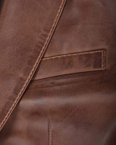 Image of fjackets Mens Leather Blazer Jacket - Real Lambskin Leather Sport Coat, 2-Button, Fully Lined, Business to Weekend
