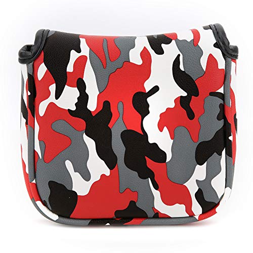 RiToEasysports Putter Cover, Square Headcover wasserdichte PU-Magnetverschluss-Tarnung im verdickten Plüschgewebe Putter Haube