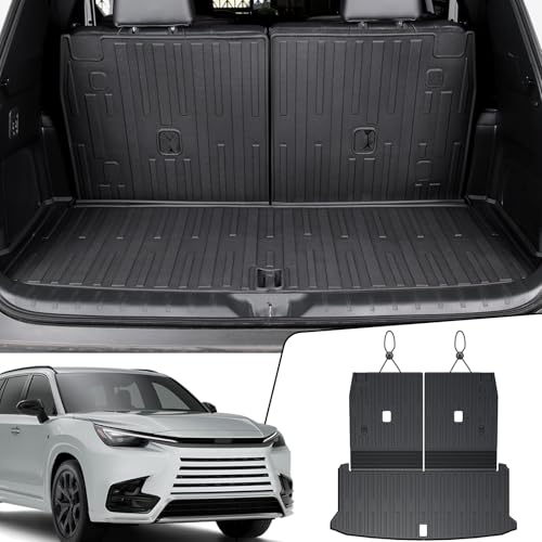 Image of Cargo Mat with Backrest Mats for 2024 2025 2026 Lexus TX 350 /500h /550h+, Fit with Subwoofer, All Weather TPE Protectors Cargo Liner Accessories for TX350 /TX500h /TX550h+