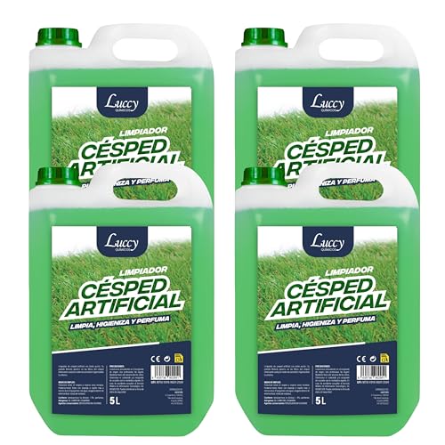 LUCCY Higienizador Césped Artificial 20 Litros | Fórmula Mejorada | Limpiador para Césped Artificial Triple Acción, Higienizador Concentrado, Control de Olores