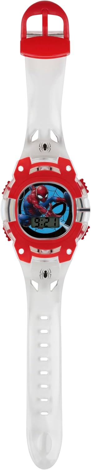 Spiderman digital watch on a child's wrist