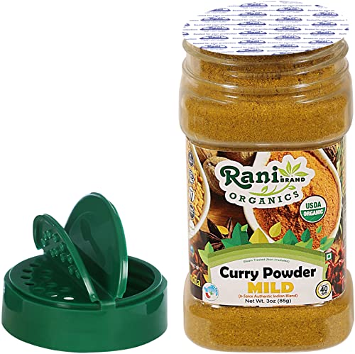 Rani Organic Curry Powder Mild (8-Spice Authentic Indian Blend) 3oz (85g) PET Jar ~ All Natural | Salt-Free | Vegan | Gluten Friendly | NON-GMO | Indian Origin | USDA Certified Organic