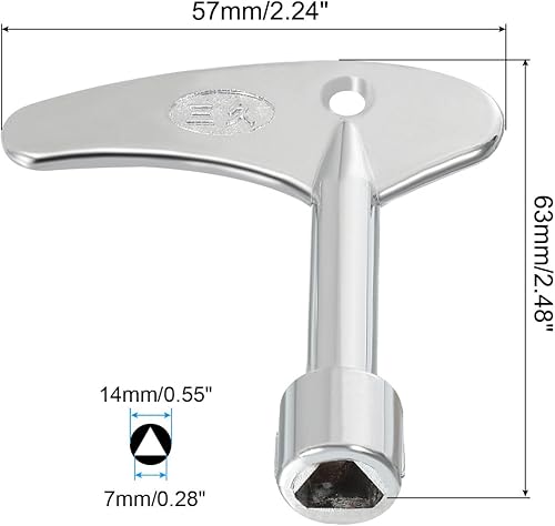 Miniatura 2 de PATIKIL Llaves triangulares, paquete de 3 llaves de bloqueo de elevación de ascensor de aleación de zinc, llave de gabinete triangular para
