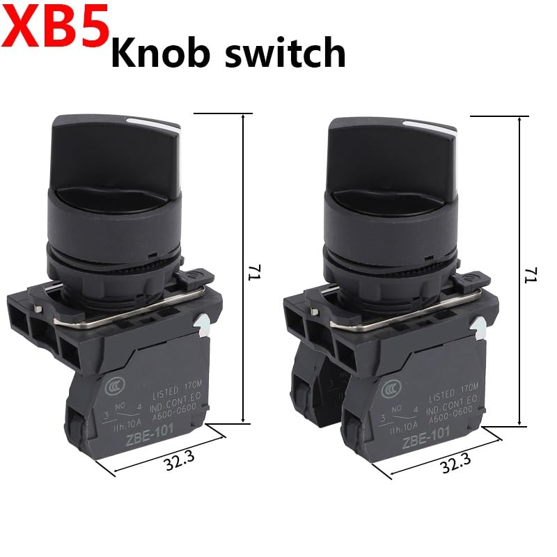 Sélecteur XB5 2 vitesses à réinitialisation autobloquant NC NO 22mm - 3