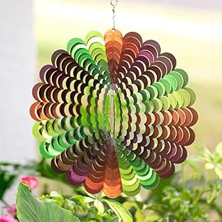 Homarden Metal Garden Wind Spinner: 12 x 12 Inch 3D Stainless Steel Outdoor