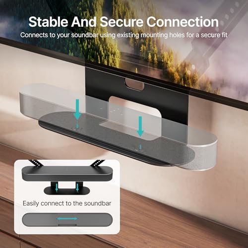 Image of Soundbar TV Mount Compatible with Sonos Beam, Black | Holds Up to 11 lbs, Soundbar Mount for Surround Sound, Under TV Installation