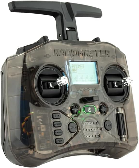 Radiomaster Pocket Hall Gimbal EdgeTX Trasmettitore Telecomando Portatile Leggero Costruito In Luce LED Antenna Pieghevole (Cc2500 Modalità Carbone 2)