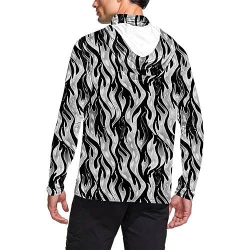 Men's UPF 50+ Sun Protection Hooded Shirt with Integrated Face Cover Camouflage Long Sleeve Fishing Uv SPF Rash Guard3