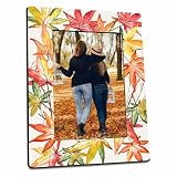 Ebned 4' x 6'Autumn wooden photo frame - Full-print maple leaf pattern,Fall Picture Frames for Tabletop Display Photo Insert, Gift For Friends, College, Home & Office Decoration & Supplies - A02
