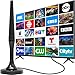 Antennes TV d'intérieur pour chaînes gratuites, antenne TV numérique 2026 d'intérieur avec base magnétique, antenne HD à réception 360° pour antenne TV VHF, compatible 4K 1080P, câble coaxial de 3,05
