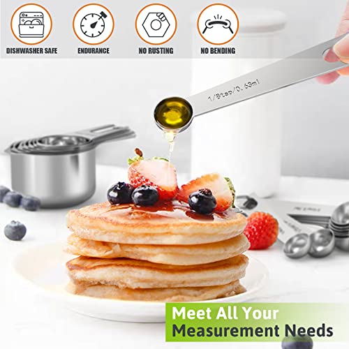 Paincco Stainless Steel Measuring Cups & Spoons Set Of 21, Includes 7 Nesting Metal Measuring Cups, 9 Measuring Spoons And 5 Mini Measuring Spoons, Kitchen Gadgets For Cooking & Baking #TOP5
