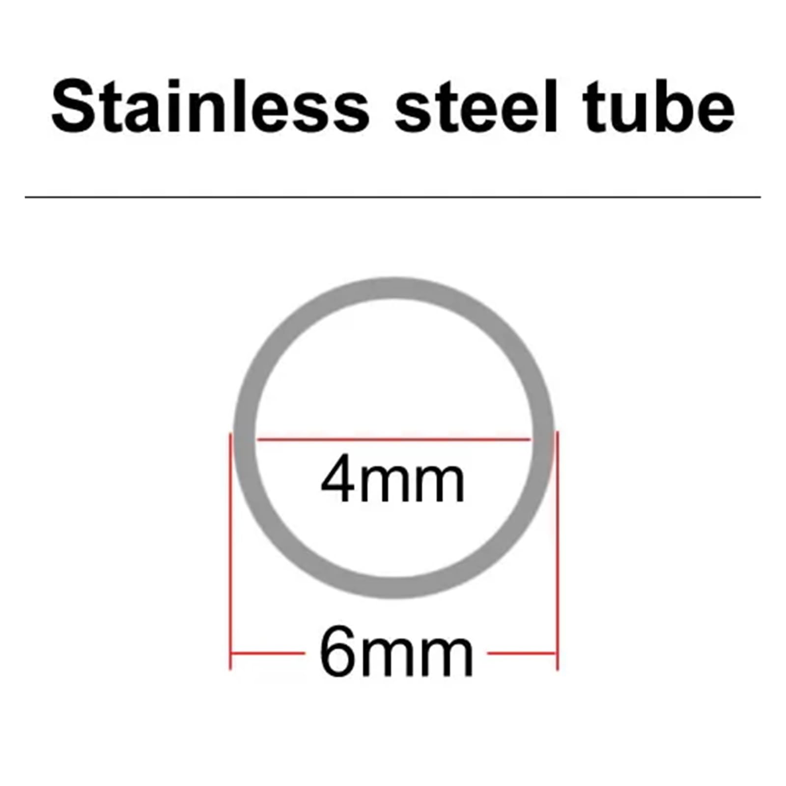 Produktbild von 1 Stück 304 Edelstahlrohr – 6 Mm Außen X 3 Mm Innen, Wandstärke 1,5 Mm, Poliert, Länge 500 Mm – Für Industrie, Bau & Hobby