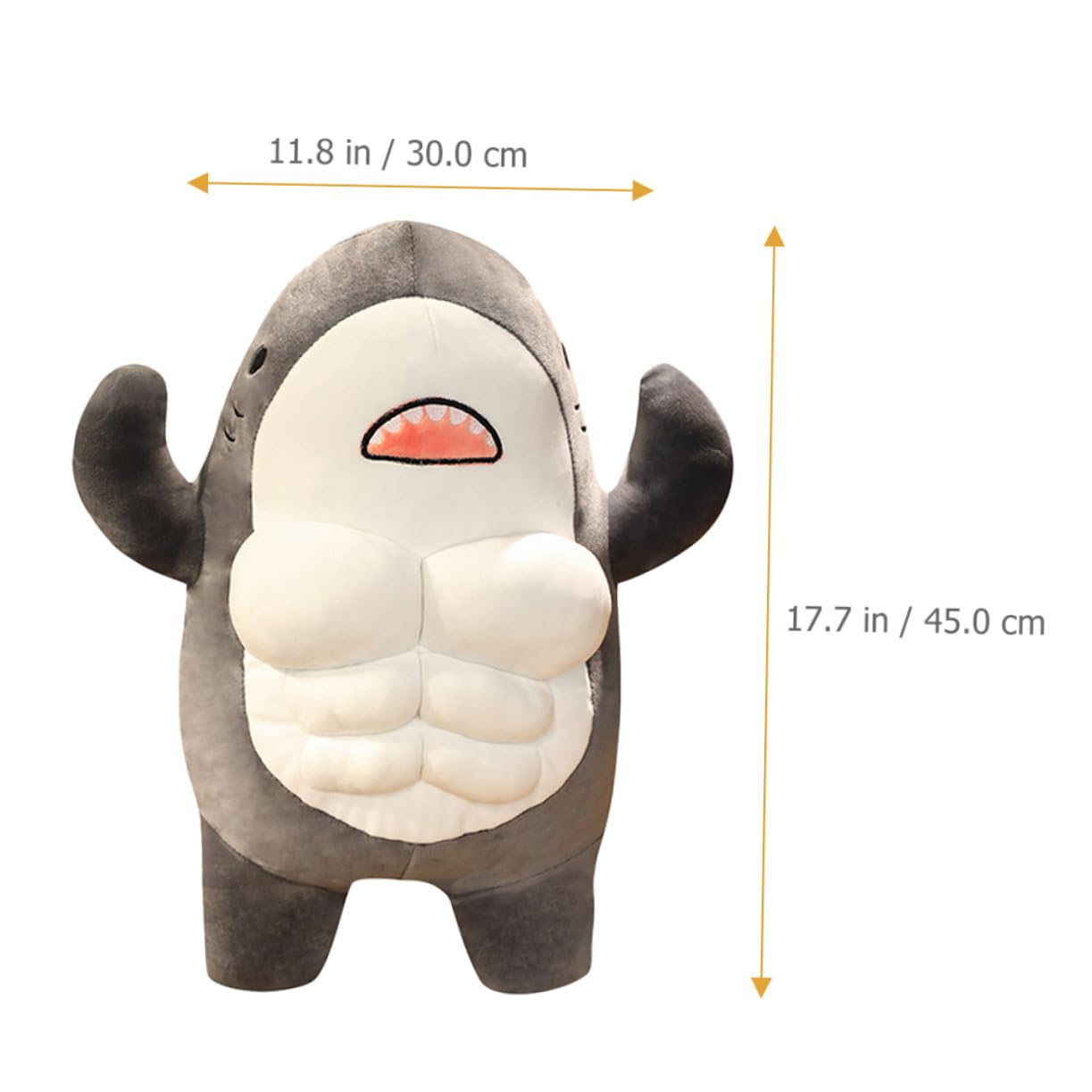 Mikikit Peluche Squalo con Muscoli Realistico Giocattolo Morbido per Casa Animale Ripieno Gigante Adatto Regali e Decorazioni