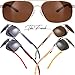 The Fresh Classic Retro Metal Frame Polarized Sunglasses Rectangular Sun Glasses (96404-Gold(Brown temple), Brown)