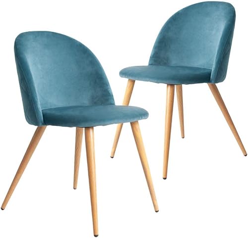 Miniatura 11 de CangLong Mid Century - Juego de 2 sillas tapizadas de terciopelo para cocina, modernas, color verde, 1 Verde,Gris,Aguamarina,Beige,Azul 1