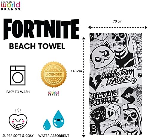 Official Fortnite Towel Fanzine Design | Black and White, Official Merchandise (Towel)