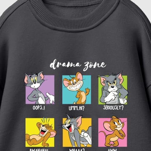 Image of Nap Chief Kids Cotton Official Tom & Jerry Printed Co ord set for Boys & Girls, Sweatshirt and Joggers Clothing Set for Casual Wear